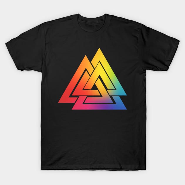 Tie Dye Viking Valknut T-Shirt by DesignsbyZazz